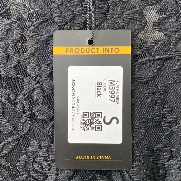 •NWT•Miusol Lace/Ruffle Black Dress - Picture 9 of 15